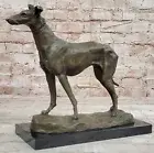 VINTAGE ART DECO GREYHOUND WHIPPET BRONZE DESK SCULPTURE DOG STATUE