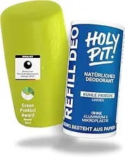 HOLY PIT Deodorant Stick [100% Aluminium Free] | Refillable Deodorant Known on TV | Unisex Deodorant for Men and Women | Vegan | Starter Pack (Cool Freshness)