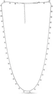 [JewelryWeb] 925 Sterling Silver Polished Including 3 Centimeters Extender Fancy Bead Bracelet With Lobster Clasp Rhodium Finish 1.5mm Chain width 20 Centimeters Link-Bracelet for Women and Men