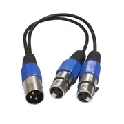 0.3 Meters 2013 MFF-03 34 cm 3 Pin XLR 1 Male To 2 Female Audio Extension Cable Microphone Audio Splitter Cord Line Audio Converter For Mixer Recorder