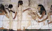 30 x 18 Tumbled Marble Mural Backsplash Egyptian Art Tile #93