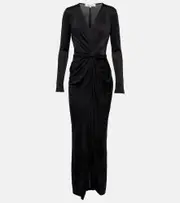 [Diane von Furstenberg] Diane von Furstenberg Mira jersey midi dress AU 10 black