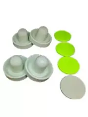 4 Air Hockey Mallets / pushers (Dynamo) with 4 Large Pucks regular and quiet