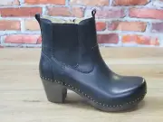 Women's Dansko Shayna Burnished Zip-Up Heeled Calf Boot Black *1833-509400