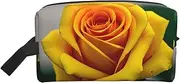 [FSCEV] Yellow Rose Storage Bag Toiletry Bag Travel Bag Cute Cosmetic Bag Makeup Accessories, White, One Size