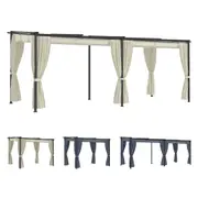 Gazebo with Curtains Outdoor Marquee Canopy Shelter Pavilion Garden Steel vidaXL