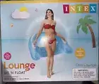 Intex Sit N Float Inflatable Lounge Adult Pool Chair Swim Pool Beach color Blue