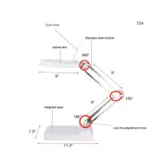 TECHTONGDA 110V 15x Benchtop Magnifier Lamp White Color Read Maintenance Tool