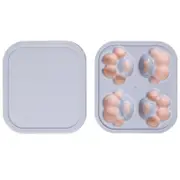 4-hole Creative Household Frozen Ice Cube Refrigerator Square Plastic Ice with Lid DIY Food Supplement Box-Purple