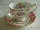 TWO SETS ROYAL ALBERT LADY CARLYLE MALVERN FOOTED TEACUP & SAUCER NEW + TAG