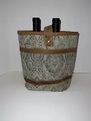 Myra Cotton Leather Double Wine Bottle Bag Carrier- Cloud Nine NWT
