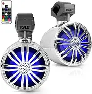 Bluetooth Waterproof Off-Road Speakers - 3.5” 40W Marine Grade Woofer Sound System w/RGB Light, Full Range Outdoor Audio Stereo Speaker for Motorcycle, ATV, Jeep, Boat, Includes Brackets
