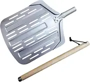 Folpus Pizza Turning Peel Pizza Paddle Oven Accessories Easy to Use Portable with Detachable Wooden Handle Pizza Spade for Bread, 90cm
