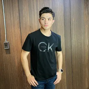 美國百分百【全新真品】 Calvin Klein T恤 CK 短袖 T-shirt 短T 大Logo 黑色 CA66
