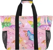 [sanluoli] Bag Foldable Beach Totes Bags Waterproof Canvas Carry Tote, A Butterfly That Sparkles, 1 size
