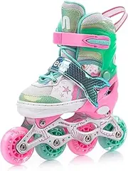 Inlineskates 4in1 Kinder Inliner Rollschuhe Roller Blades Quad Skates Carbon Kinder Inlineskates Verstellbar Schuh Big Wheels