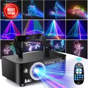 DJ Laser Party Lights RGB 3D Animation DMX512 Sound-Activated Disco Projector Re