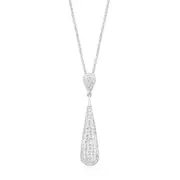Eclipse 45cm Sterling Silver Necklace with Austrian Crystal Pendant
