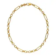 Roxanne Oval Link Paperclip Chain Gold Necklace