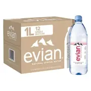 Evian Natural Spring Water 33.81 Fl Oz Bottles (12-Pack)