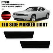 2x Smoke Rear LED Side Marker Lights Lamp For Red 08-14 Challenger Dodge Charger