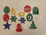 12+ Vintage Christmas Art Embroidery Appliqués Fine Detail Crafting String Art