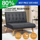 ALFORDSON Sofa Bed Lounge Chair Couch Single Seater Recliner Fabric Grey