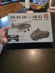 Supermodel 1/48 Fiat CR.42 LW & AB41 Autoblinda armored car model Kit SEALED WW2