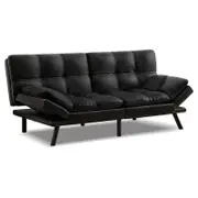 ALFORDSON Sofa Bed Adjustable Leather Black