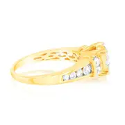 14ct Yellow Gold 1 Carat Brilliant Cut Diamond Halo Solitaire Ring, Q