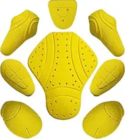 MOTOSTYLEWEAR - CE Level 2 Certified Armor Pads Pack of 8pieces, Level 2 Approved Back, Shoulder, Hip, Thigh and Elbows Protectors for Motorcycle Jackets.