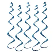 Beistle Printed Snowflake Twirly Whirlys (5/pkg) - Decoration Christmas / Winter
