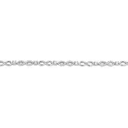 Silver Cz & Plain Infinity Link Bracelet in Clear