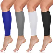SATINIOR 4 Pairs Calf Compression Sleeve Leg Compression Sock Calf and Shin Support Relieve Calf Pain for Men Women Running