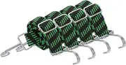 uxcell 4Pcs Adjustable Bungee Cords with Hooks, 39 Inch Flat Heavy Duty Elasticity Straps Rubber Bungee Cords with Buckle for Outdoor, Camping, Tarp, Bike Rack, Luggage, Black Green