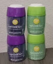 2 PURPLE 2 GREEN -4PK WILTON SPRINKLES SANDING SUGAR Mardi Gras Cake Baking