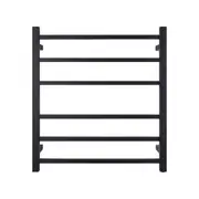 Stainless Steel Electric Heated Towel Rail Warmer Heater Rails Rack Wall Mounted Black 6 Bar