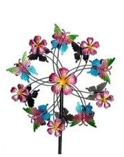 Wind Spinners Outdoor, 38" Double Kinetic Wind Spinner for Patio, Butterfly