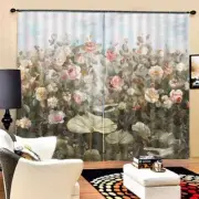 Dried Flowers Big Sea 3D Curtain Blockout Photo Printing Curtains Drape Fabric