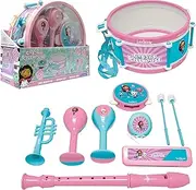 Lexibook, Gabby's Dollhouse K360GDH Set of 7 Musical Instruments (Drum, Maracas, Castanets, Harmonica, Flute, Trumpet, Tambourine) Musical Toy, Handy Takeaway, Pink/Blue