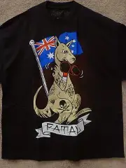 Fatal Clothing Men T-Shirt "Aussie Knock Out" -- Black, Size 2XL