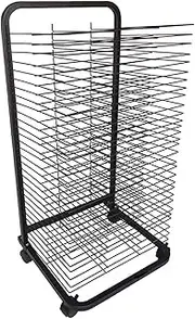Art Drying Rack for Classroom,Single-Sided Art Canvas Storage,30 Shelves Metal Art Storage Rack,Suitable for Engineering Drawings Paintings Prints