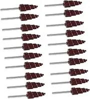 20pcs Grinding Head Bench Sander Random Orbital Sander Rake Wheel Sanding Drum Kit Polishing Wheel Flap Wheels Rotary Drum Sander Car Sandpaper Grinding Wheel Brown Emery Cloth