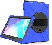 Jarttarn Case for Galaxy Tab Active Pro 10.1 inch SM-T540/T545/T547,Kickstand with 360 Degree Rotatable 3 Layer Hybrid Heavy Duty Shockproof Hand Strap Shoulder Strap Design (Blue)