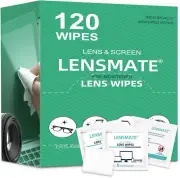120 Count Lens Wipes for Eyeglasses, Pre-Moistened & Individually Wrapped Eyegla
