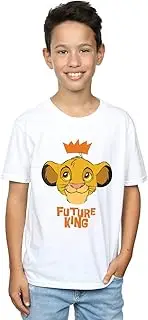 [Absolute Cult] Disney Boys The Lion King Simba Future King T-Shirt White 7-8 Years