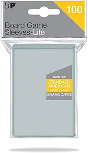 Ultra Pro Lite Standard American Board Game Sleeves, 56 mm x 87 mm Size (100 Count)
