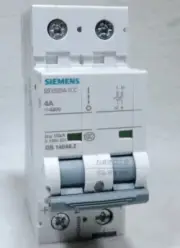 SIEMENS DC Miniature Circuit Breaker MCB 2P 5SY5204-7CC DC 4A