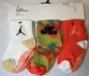 Nike JORDAN JUMPMAN UNISEX baby/Toddler (No Slip)Ankle Socks 3 PAIR 12-24 Months