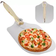 Aluminum Pizza Peel Rectangular Pizza Spatula with Folding Wooden Handle ☣☣
